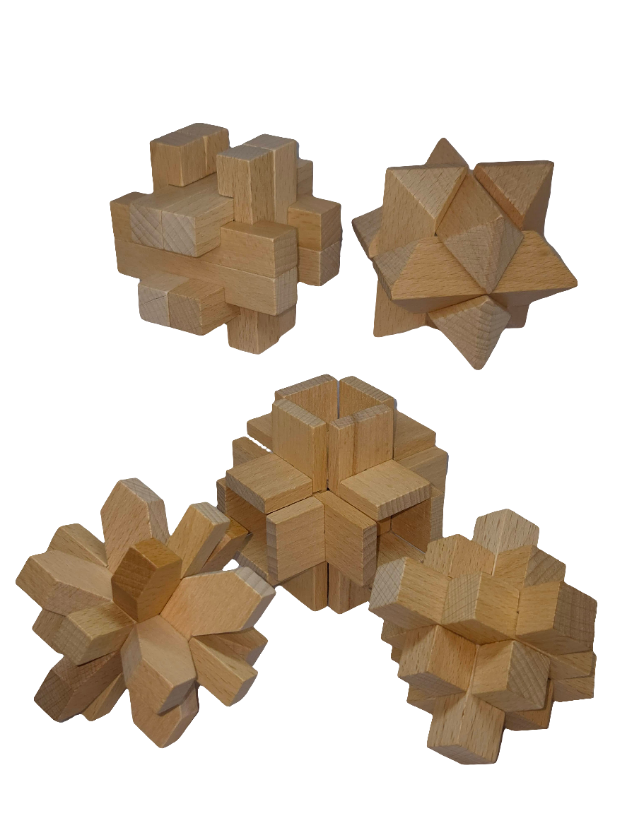 3D Wooden Puzzle (Level 3) - Bundle of 5 Types
